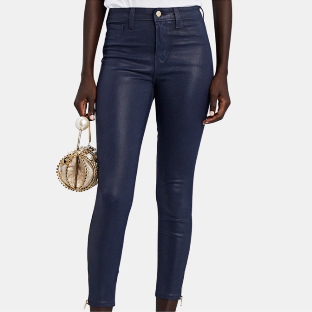 8. L’Agence Sabine High-Rise Skinny Coated Denim Jeans